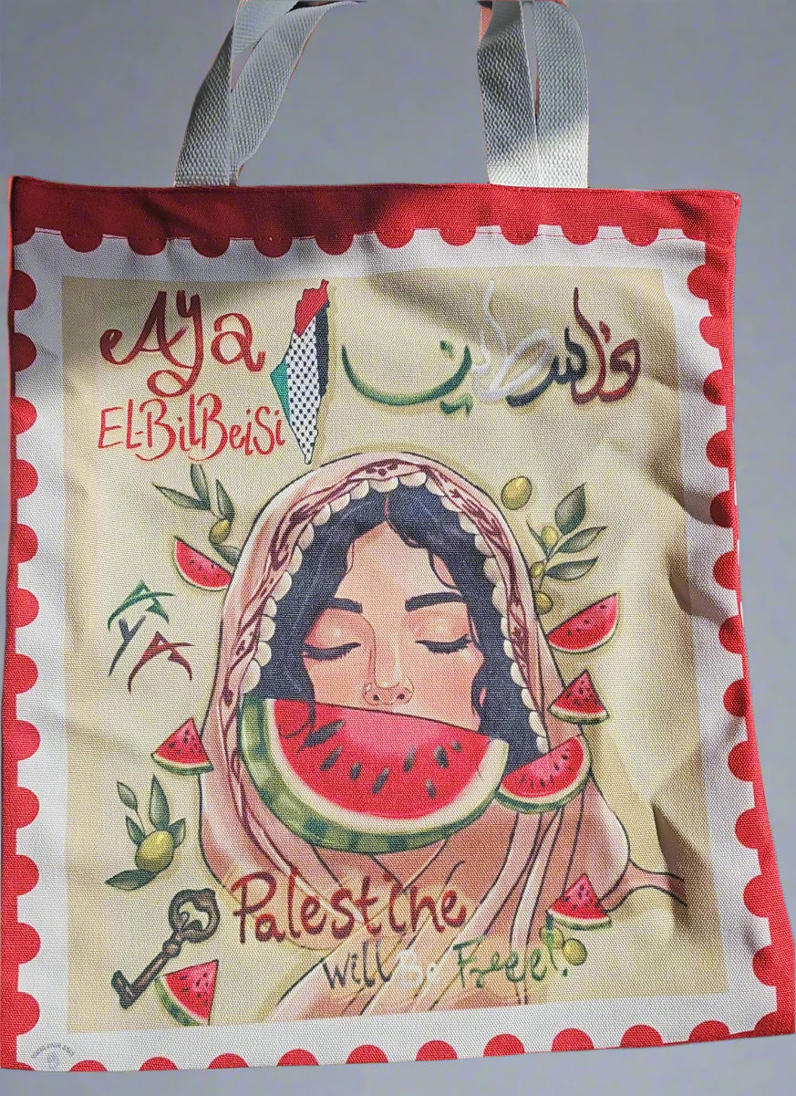 Gaza Beyond the Rubble – Aya Tote Bag (Red)