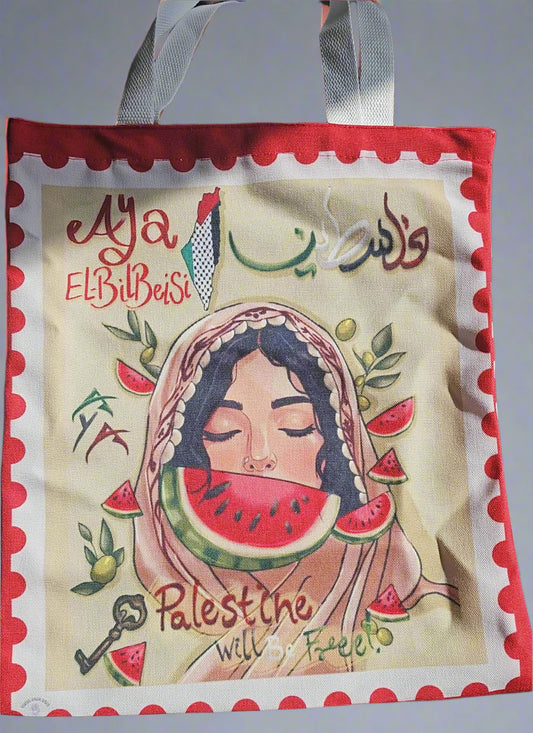 Gaza Beyond the Rubble – Aya Tote Bag (Red)